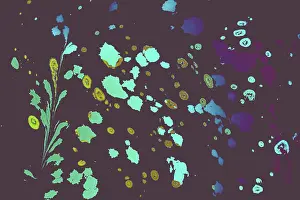 Abstract marbling floral pattern for fabric
