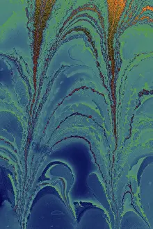 Abstract marbling floral pattern for fabric