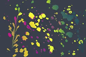 Abstract marbling floral pattern for fabric