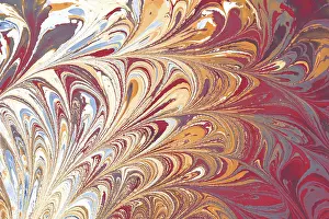 Abstract marbling floral pattern for fabric