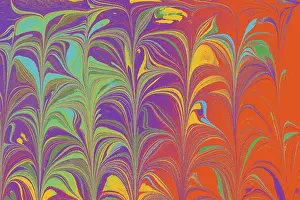 Abstract marbling floral pattern for fabric