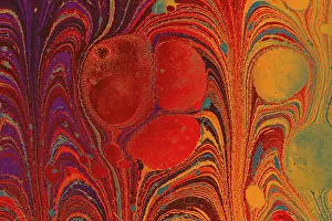 Abstract marbling floral pattern for fabric