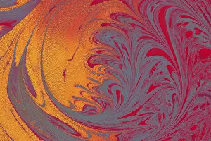 Abstract marbling floral pattern for fabric