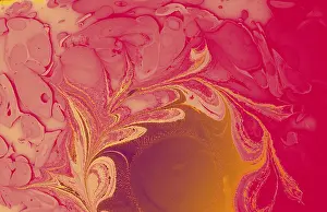 Abstract marbling floral pattern for fabric