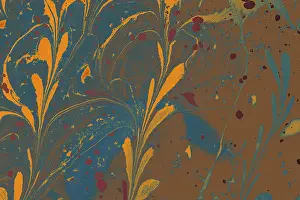 Category Historic EN Prints: Abstract marbling floral pattern for fabric