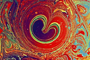 Abstract marbling pattern for fabric