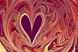 Abstract picture of the heart. Creative marbling heart pattern background texture