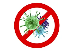 Abstraction sign stop viruses. Epidemic concept
