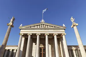 Academy of Athens, blue sky, neoclassical building from 1885