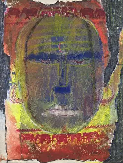 Acrylic color on paper sadhu Varanasi