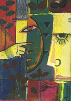 Acrylic color on paper woman face