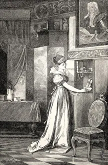 ACT II, SCENE IV. Eugenia placing the parchment in the press