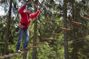 Action in the climbing park in Spindleruv Mlyn