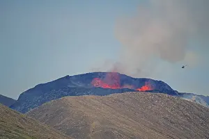 Category Mountain Landscapes Prints: Active volcano with lava fountains