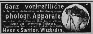 Advertisement for cameras, published in the magazine Gartenlaube in 1890