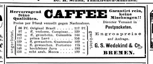 Advertisement for coffee, Wedekind company