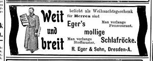 Advertisement of the company Eger & Sohn for sleeping skirts