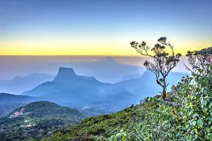 Adams peak mountain shadow over the mountain range
