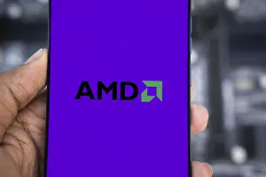Category Historic EN Prints: Advanced Micro Devices (AMD) logo on phone screen stock image