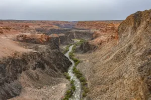 Aerial of the Charyn canyon, Tian shan mountains