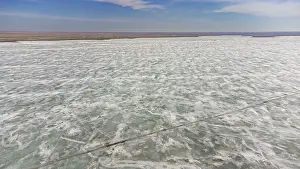 Aerial of lake Tengiz, Korgalzhyn Nature Reserve