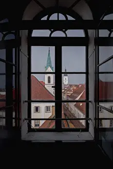 Aerial Panorama View of Zagreb from Lotrscak Tower