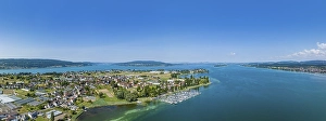 Aerial panorama of the western part of the island of Reichenau