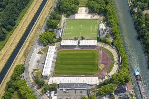 Aerial photo, Niederrhein football stadium of SC Rot-WeiB Oberhausen e