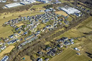 Aerial photograph, EMG Automation GmbH in the IndustriestraBe industrial estate