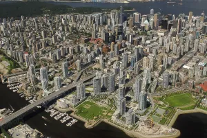 Aerial picture of Vancouver, British Columbia