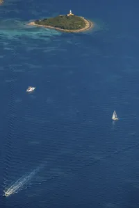 Aerial view, Alcanada Lighthouse island