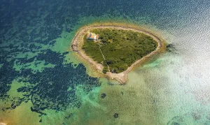 Aerial view, Alcanada Lighthouse island