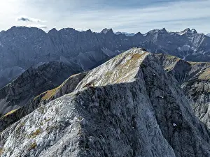 Aerial view, Alpine panorama of the Gamsjoch group