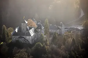 Aerial view, autumn light, autumn atmosphere
