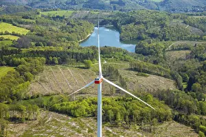 Aerial view, AVU wind turbines near Brantener StraBe