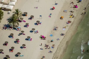 Aerial view, beach and beach life