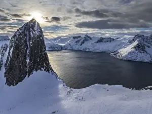 Aerial view of Bergen by the sea