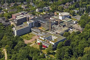 Aerial view of Bergmannsheil Buer/ BKB GmbH general hospital on Berger See in Gelsenkirchen in the Ruhr region in North