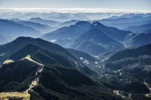 Aerial view, bird's eye view, Alps near Garmisch-Partenkirchen