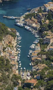 Aerial view, Cala Figuera, harbour
