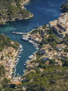 Aerial view, Cala Figuera, harbour