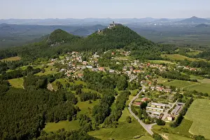 Aerial view, castle and castle hill