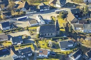 Aerial view, catholic church St