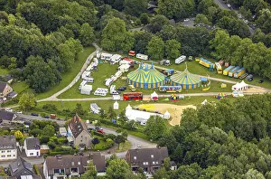 Aerial view, children's holiday circus Casselly