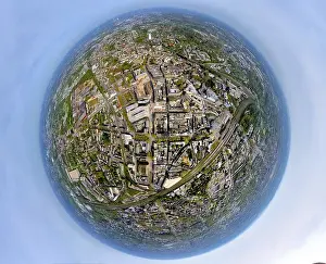 Aerial view, city centre city view