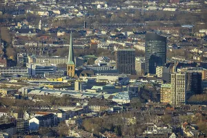 Aerial view, City with RWE Tower and St