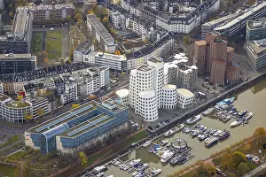 Aerial view, commercial buildings