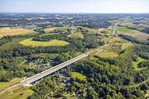 Aerial view, construction site Angerbachtalbrucke
