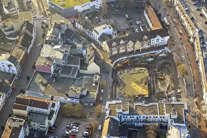 Aerial view, construction site with demolition of the western half of the Ritterpassage