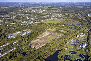 Aerial view, construction site for planned solar park on Friedrich-Holscher-StraBe in Scharnhorst